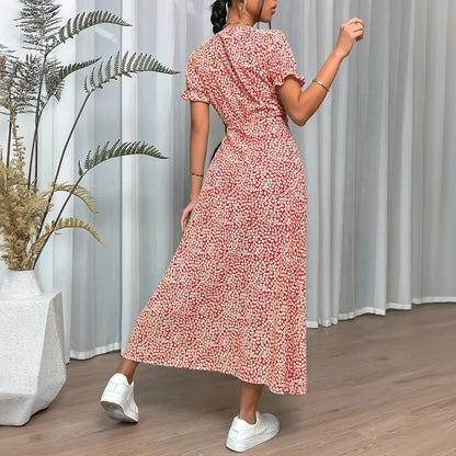 Boheme Wrap Kjole med Blomsterprint