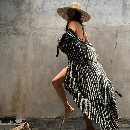 Boheme Kimono Kjole med Bælte