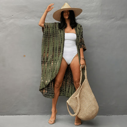 Boheme Kimono Kjole med Bælte