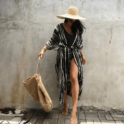 Boheme Kimono Kjole med Bælte