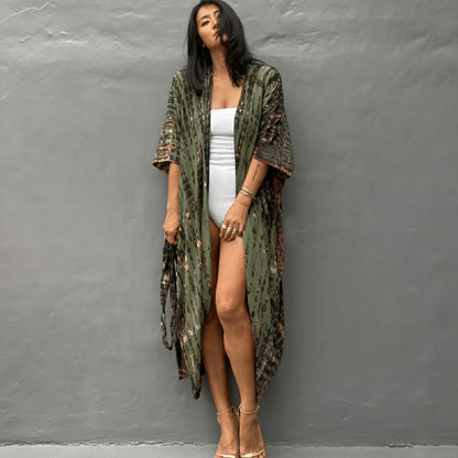 Boheme Kimono Kjole med Bælte