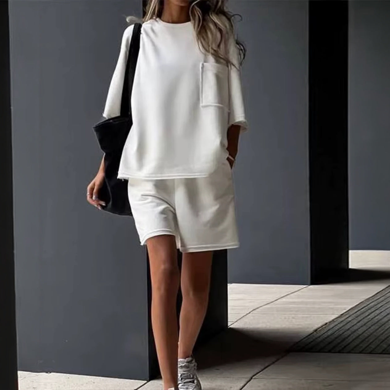 Oversized Casual T-Shirt med Shorts