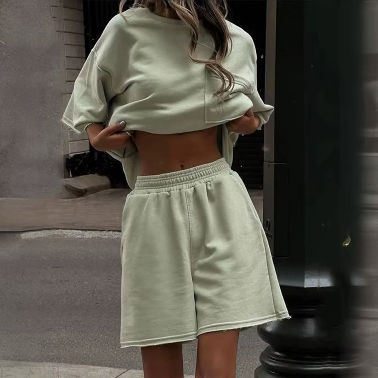 Oversized Casual T-Shirt med Shorts