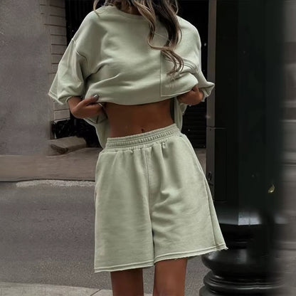 Oversized T-shirt og Shorts Sæt
