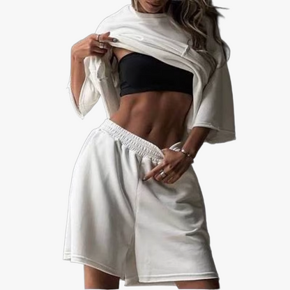 Oversized T-shirt og Shorts Sæt