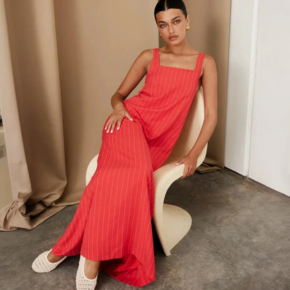 Afslappet Maxi Kjole - Firkantet Hals