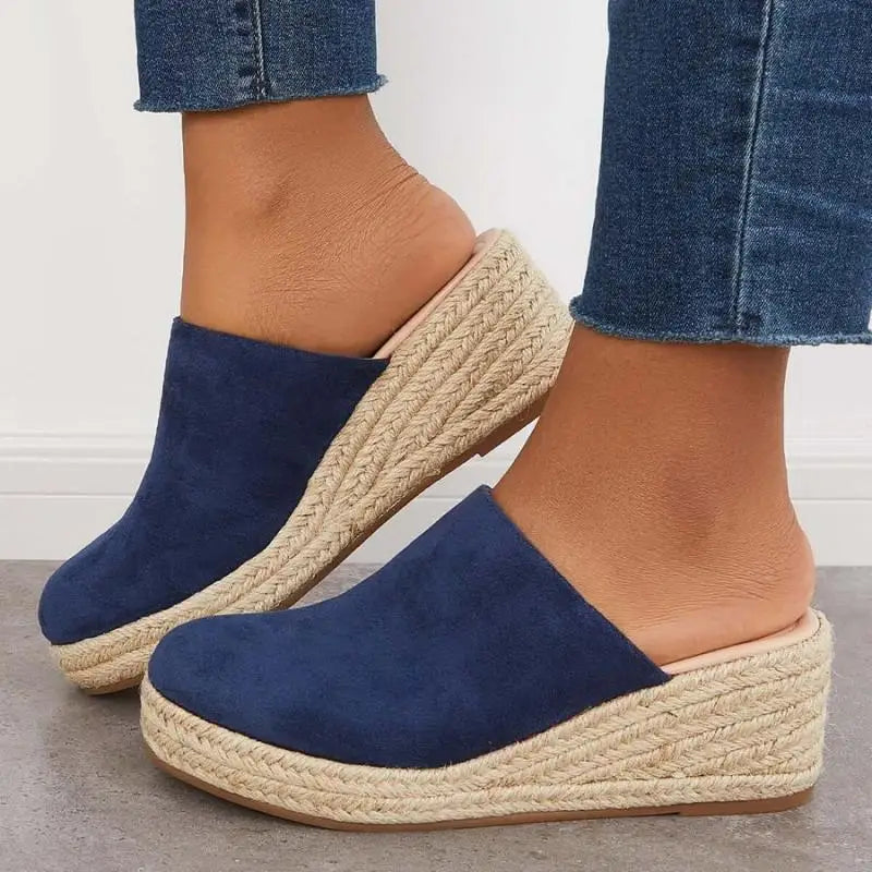 Dame Ruskindssko Kilehæl – Espadrille, Slip-on Design, Norideen-83367-6a0e0668-7c4f-48fb-b50b-aea27e9a0aba