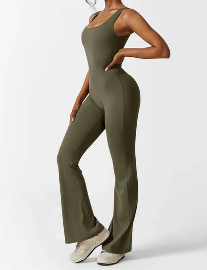 Kvinde Jumpsuit – Ærmeløs, Åben Ryg, Vide Ben, Strækstof, Formtilpasset Pasform-83507-6d55c191-a491-43dc-8e20-48e7d645de86