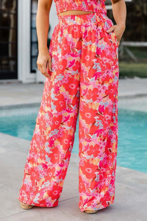 Blomstret Sommer Sæt - Cropped Top & Palazzo