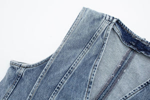 Skræddersyet Denim Vest - V-udskæring