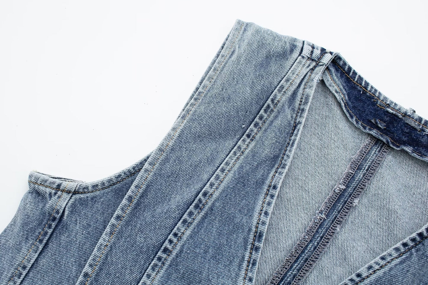 Skræddersyet Denim Vest - V-udskæring