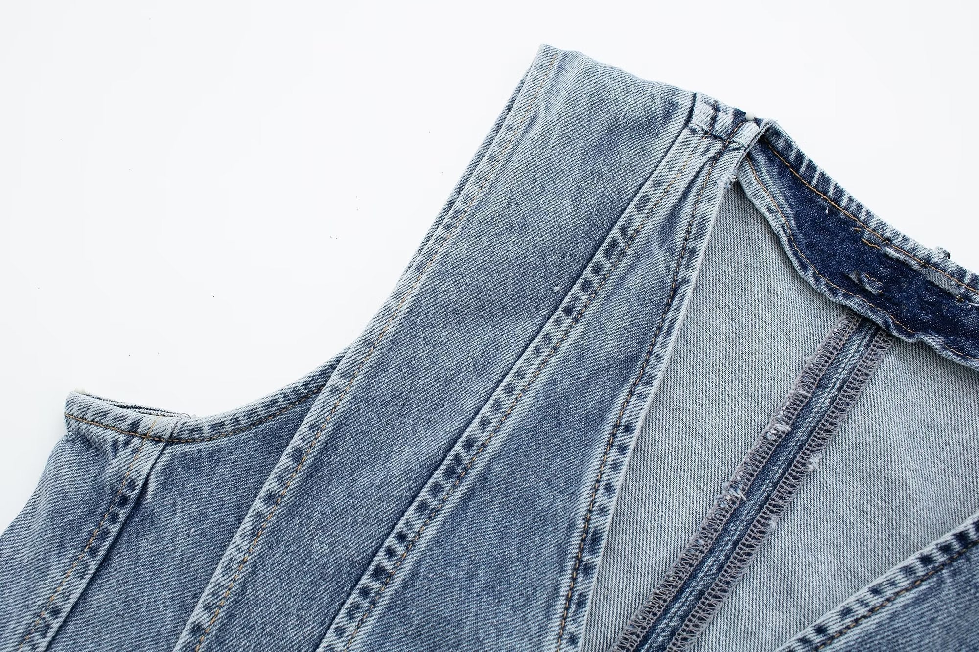 Skræddersyet Denim Vest - V-udskæring
