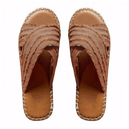 Kvinder Sandaler – Krydsrem, Rebål, Tekstiloverdel, Casual Stil-72720-1b4a31a5-5e70-4886-99f5-78156a299537