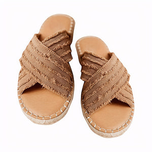 Kvinder Sandaler – Krydsrem, Rebål, Tekstiloverdel, Casual Stil-72720-484f79dd-aaf8-4369-9f28-4e080e970ca7