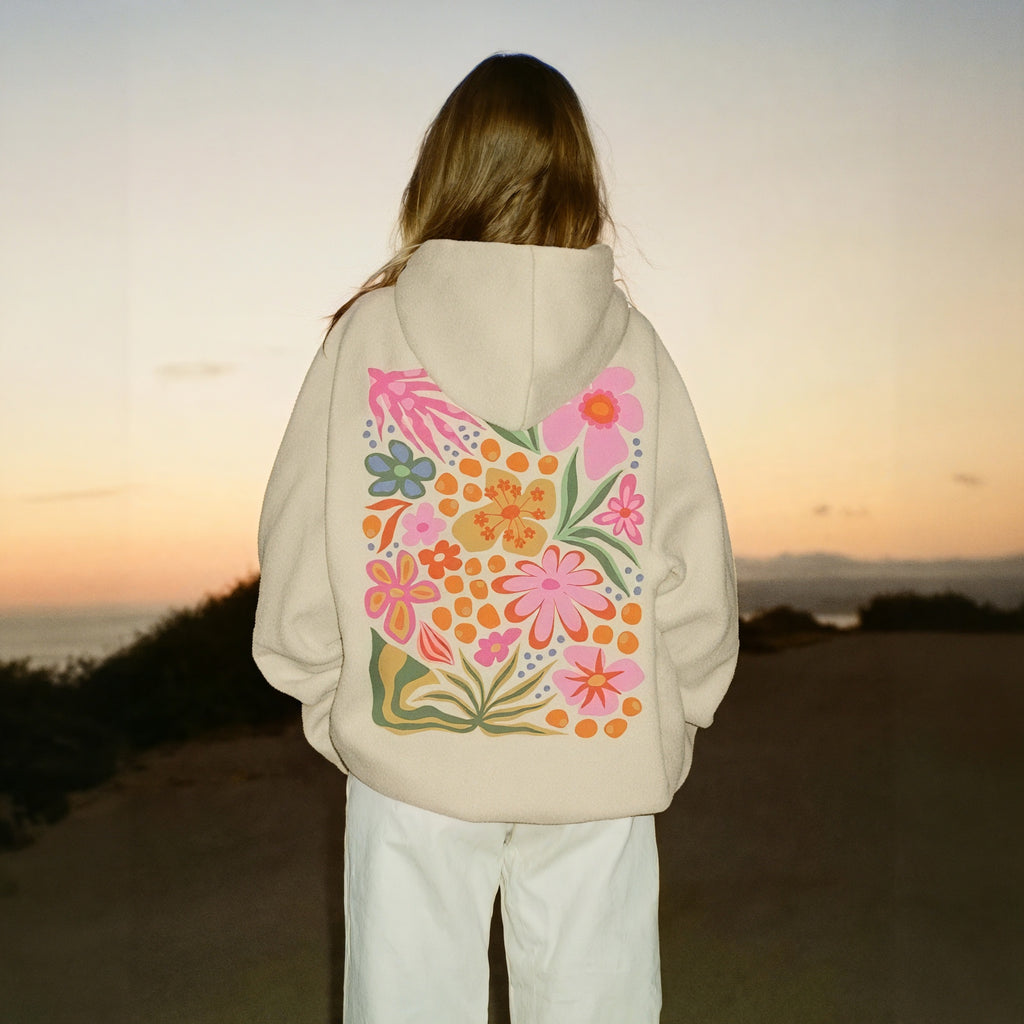 Blomstret Hættetrøje - Afslappet og Blød
