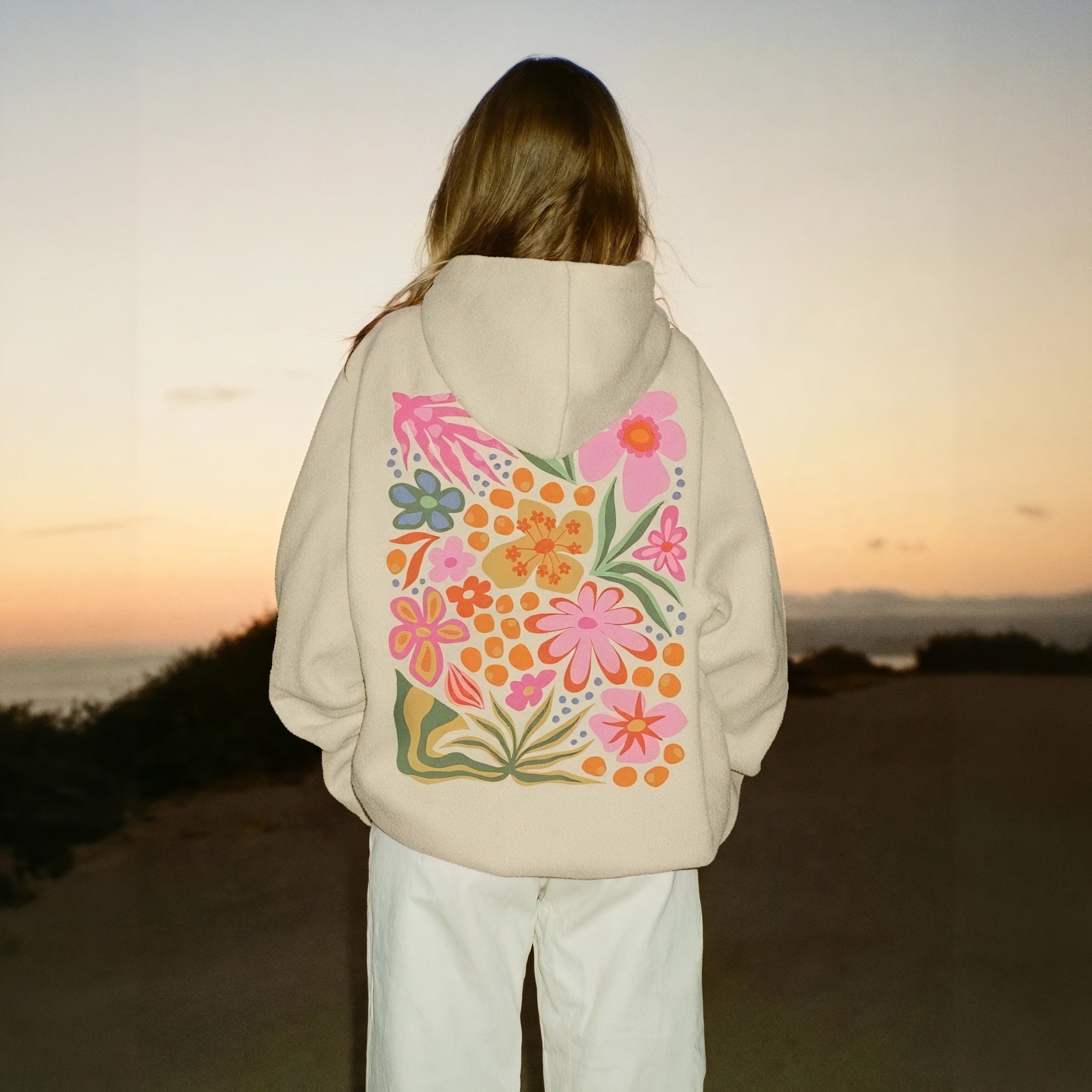 Blomstret Hættetrøje - Afslappet og Blød