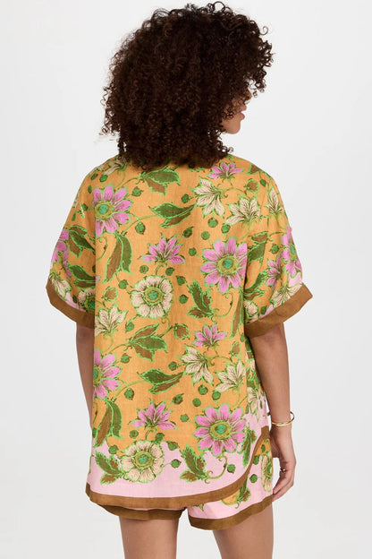 Blomstret Skjorte - Afslappet, Pink