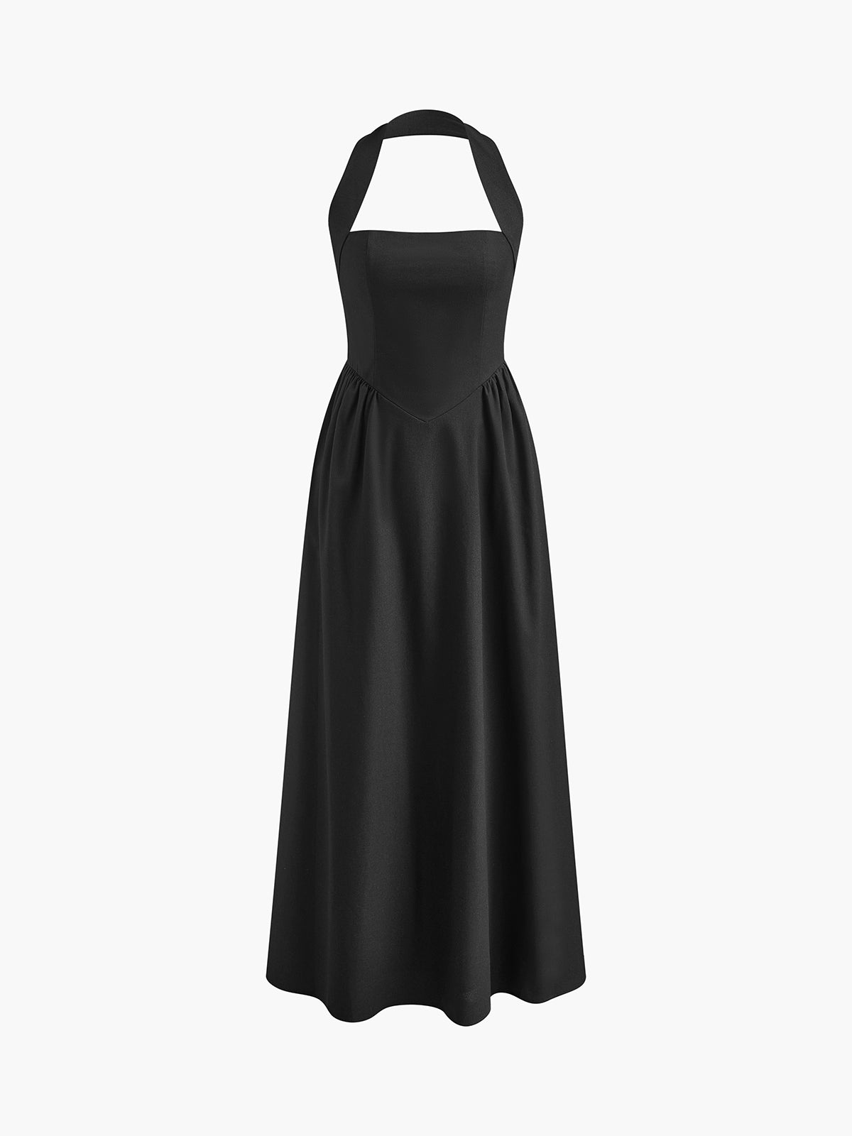 A-Linje Maxi Kjole med Halterneck