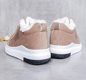 Sneakers med Faux Fur og Tyk Sål