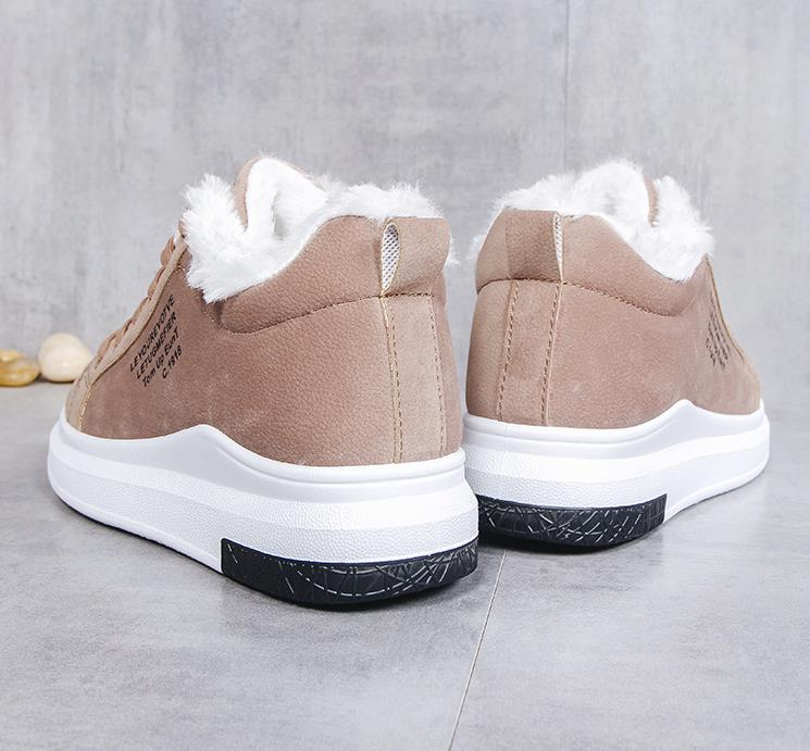 Sneakers med Faux Fur og Tyk Sål