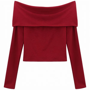 Struktureret Off-Shoulder Top - Rød
