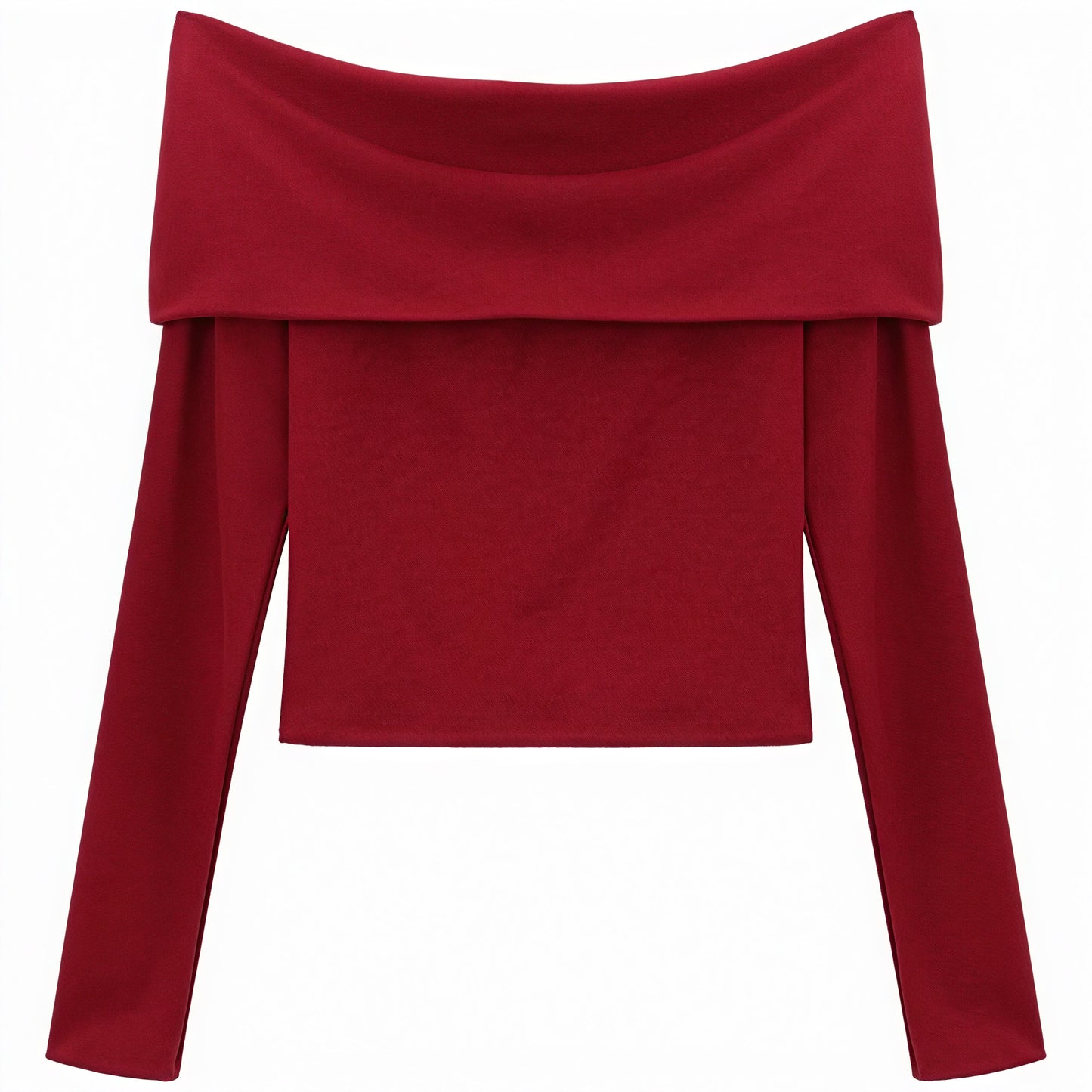 Struktureret Off-Shoulder Top - Rød