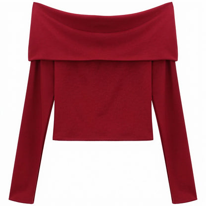 Struktureret Off-Shoulder Top - Rød
