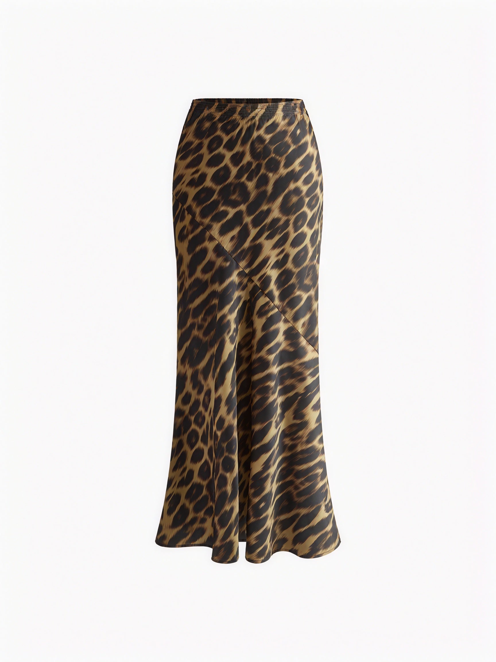 Leopard Maxi Nederdel - Højtaljet og Let