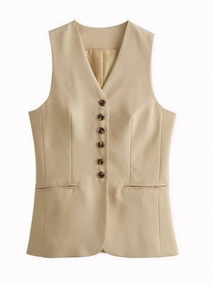 Skræddersyet Vest - V-udskæring, Knapper