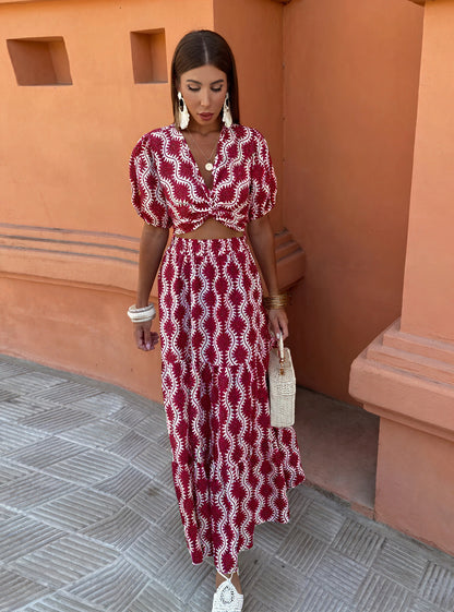 Boheme Cropped Top & Maxi Skirt Sæt