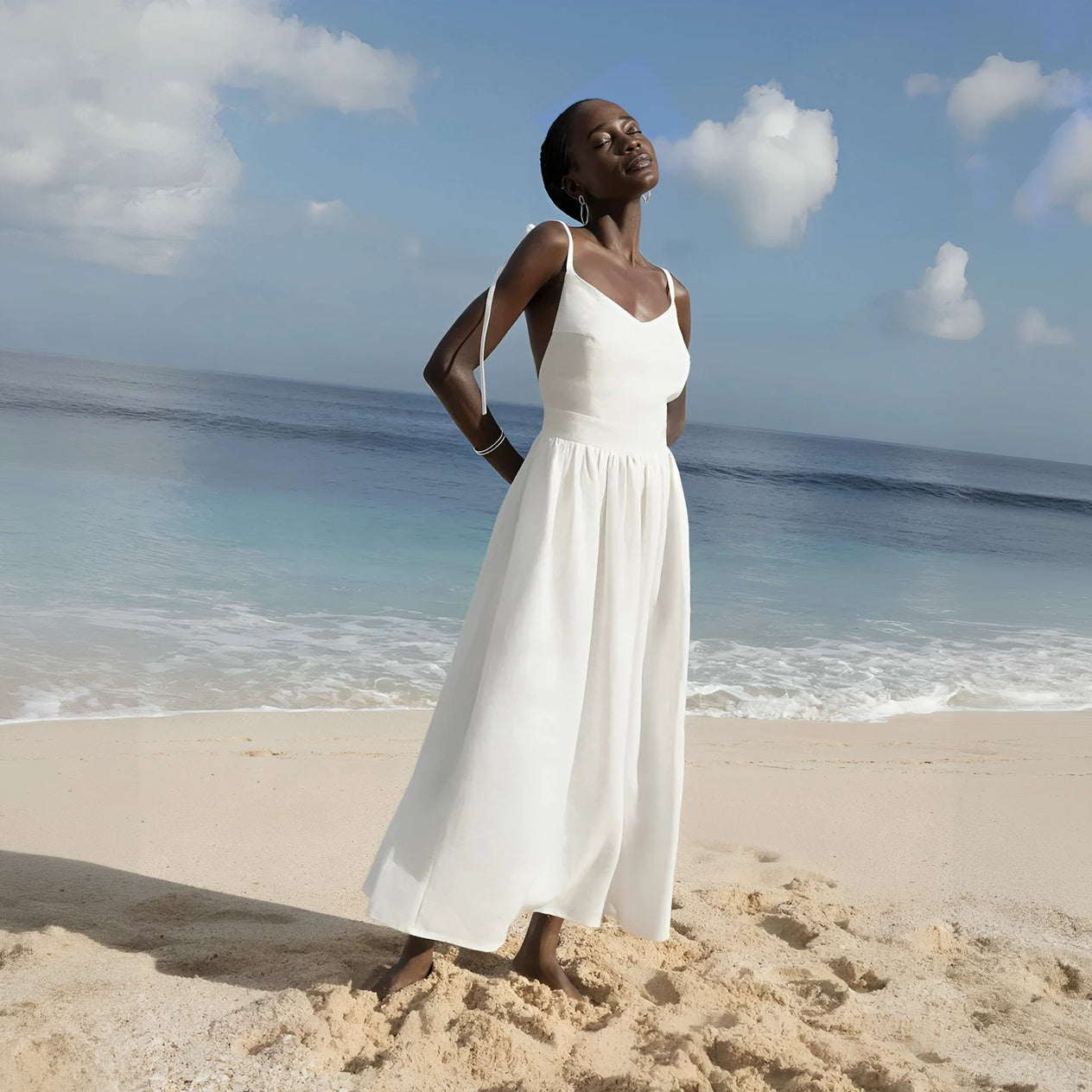 A-Linje Sommerkjole med Stropper