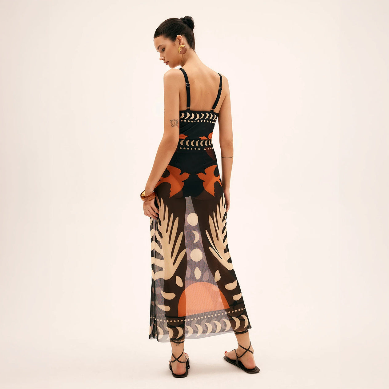 Abstrakt Maxikjole med Keyhole