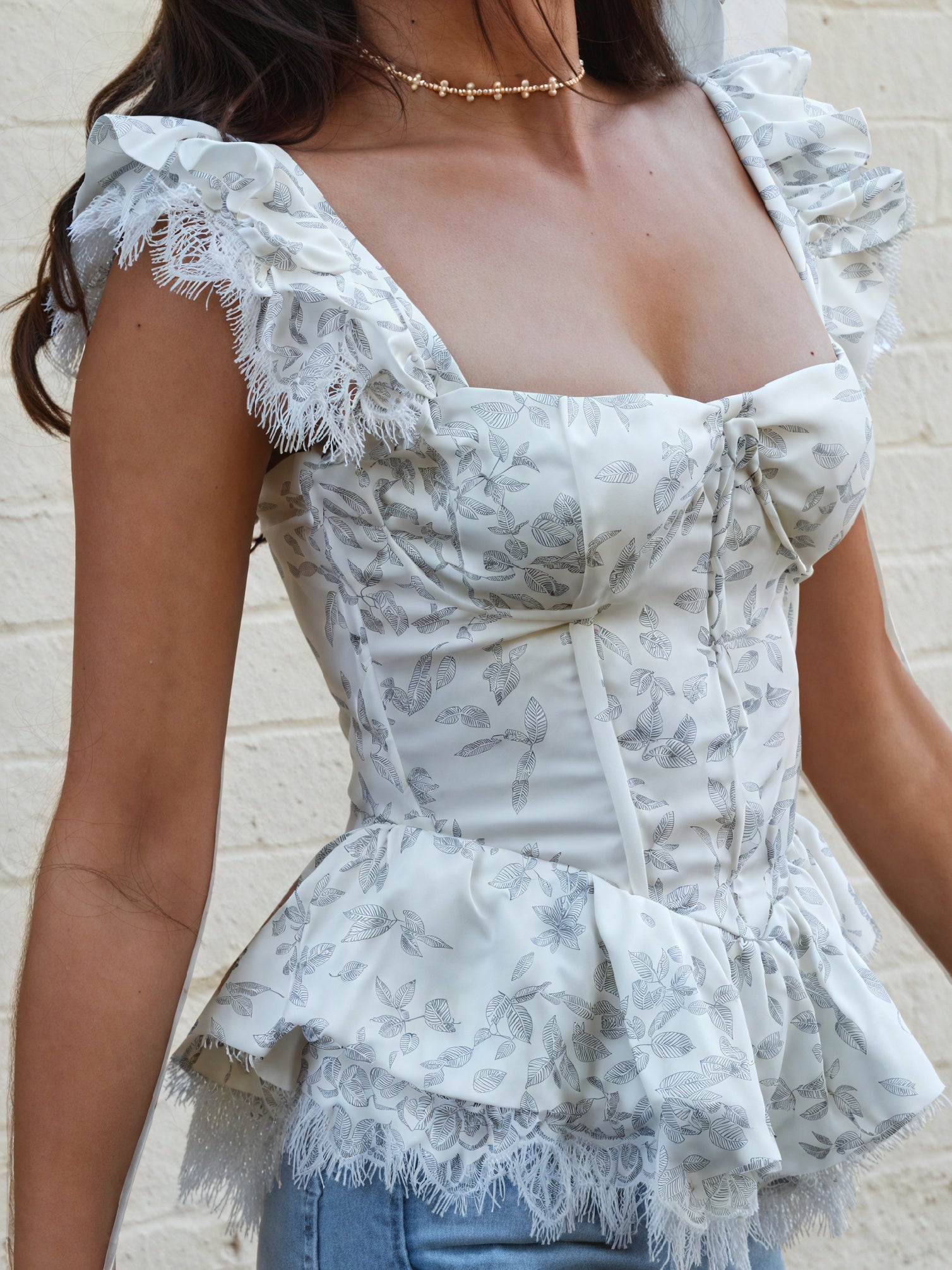 Blomstret Top - Pufærmer & Blonde