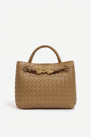 Elegant Vævet Håndtaske med Detaljer