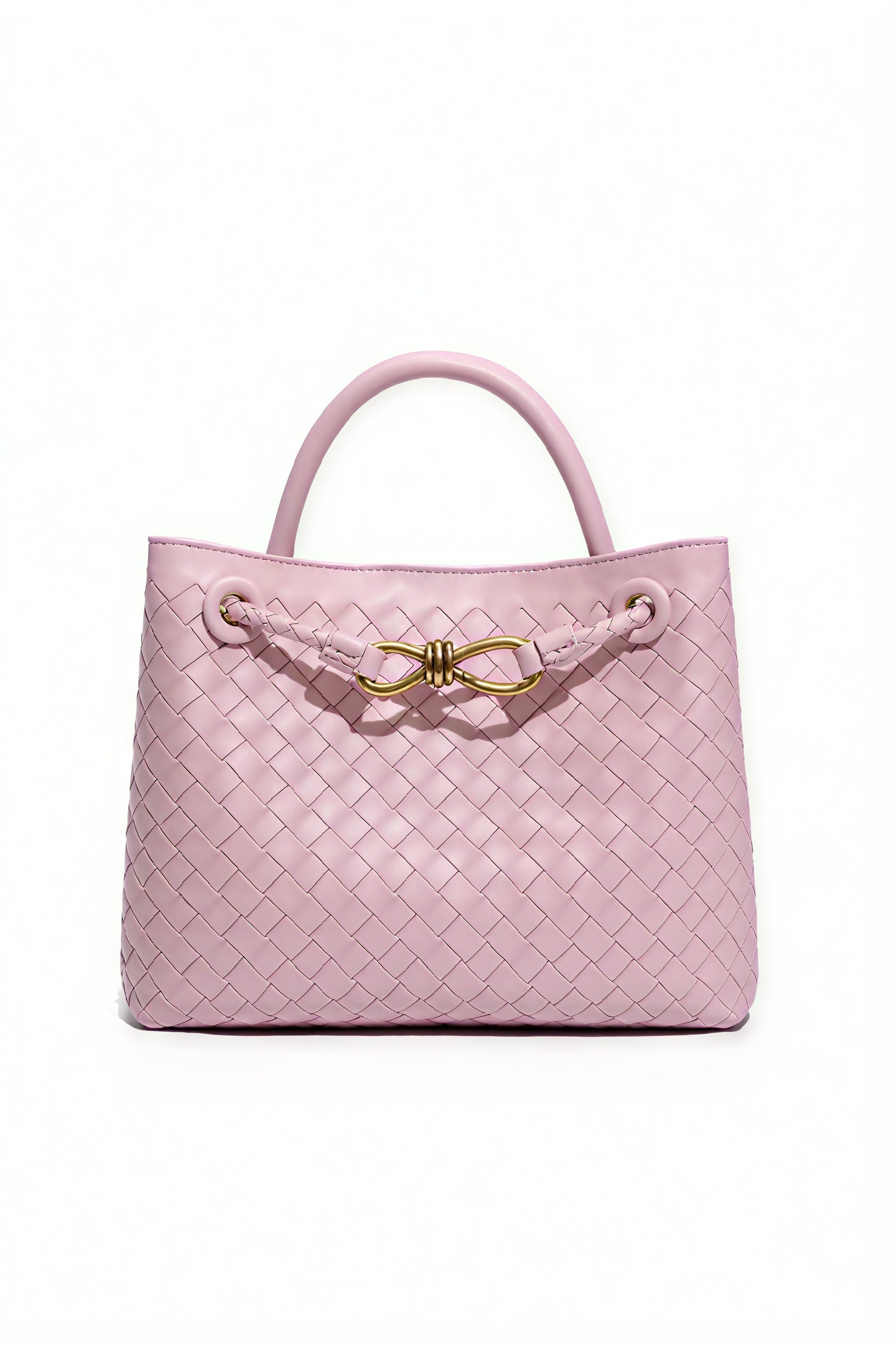 Vævet Håndtaske med Flettede Detaljer