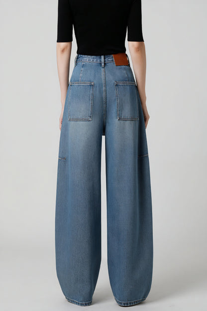 Wide-Leg Jeans - Høj Talje & Denim