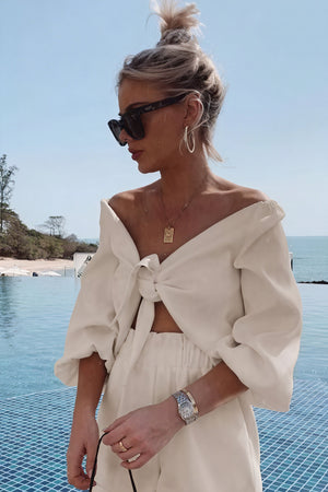 Elegant Top med Bindebånd