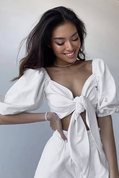 Stilfuld Top - Bindetalje & Pufærmer