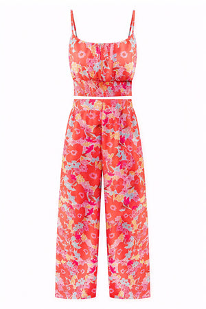 Blomstret Sommer Sæt - Cropped Top & Palazzo