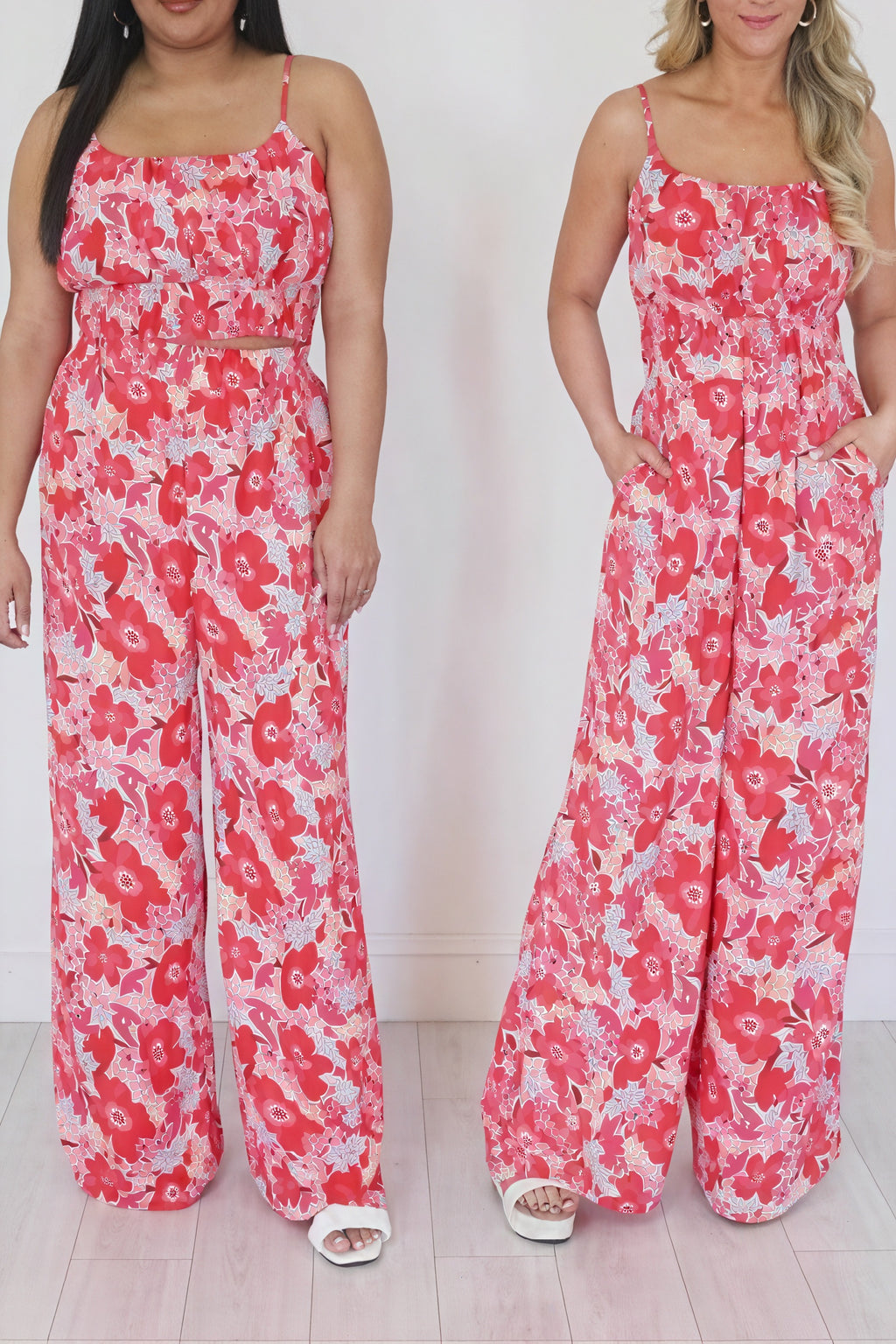 Blomstret Sommer Sæt - Cropped Top & Palazzo