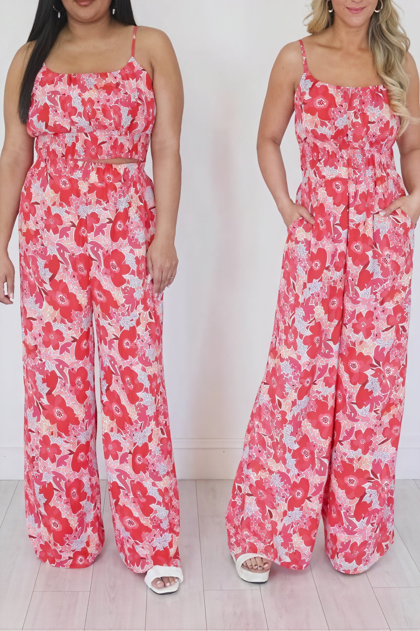 Blomstret Sommer Sæt - Cropped Top & Palazzo