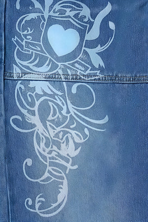 Baggy Jeans med Blomsterdetaljer