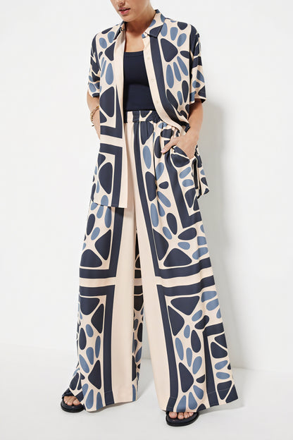 Mønstret Skjorte - Abstrakt Print, Knapper