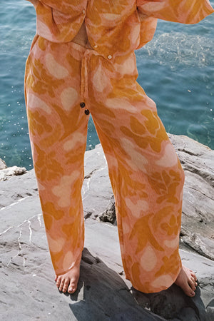 Afslappet Pyjamas Sæt med Abstrakt Print