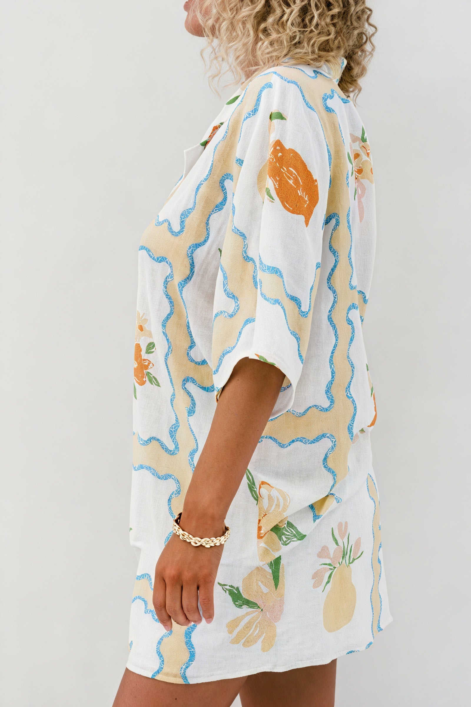 Blomstret Pyjamas Sæt med Shorts - Sommerstil