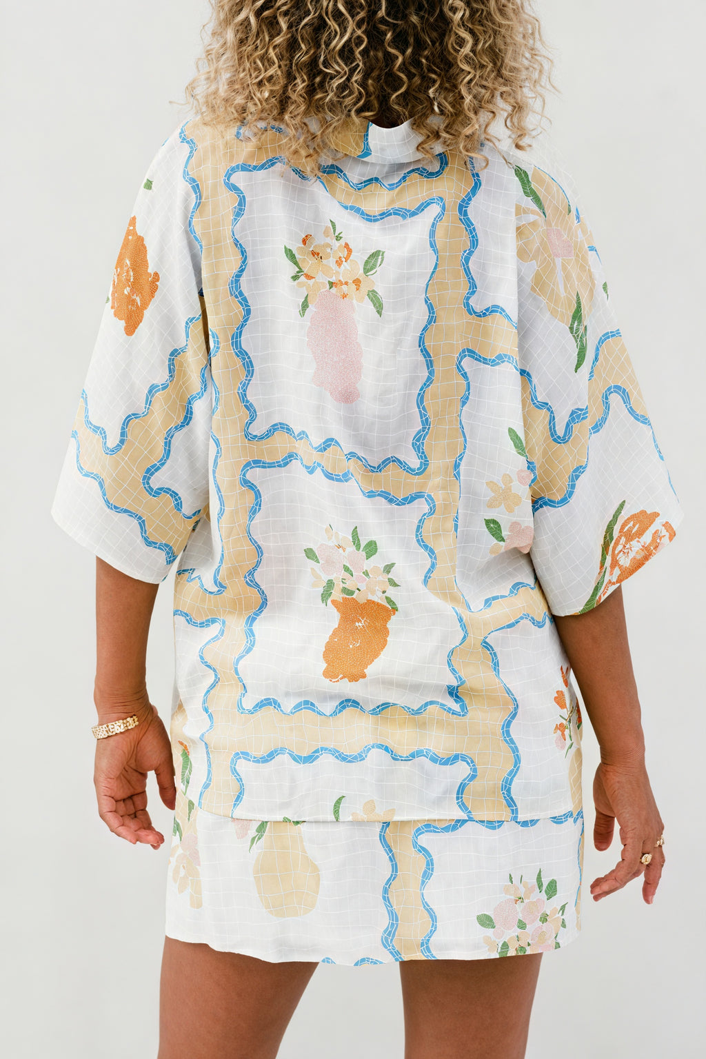 Blomstret Pyjamas Sæt med Shorts - Sommerstil