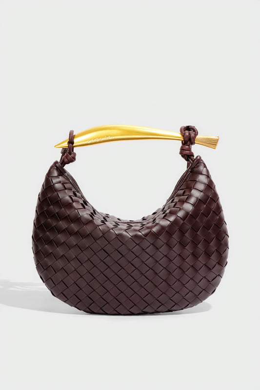 Elegant Vævet Håndtaske med Detaljer