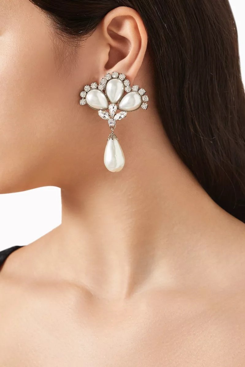 Perleøreringe med Krystal - Festlig Elegance