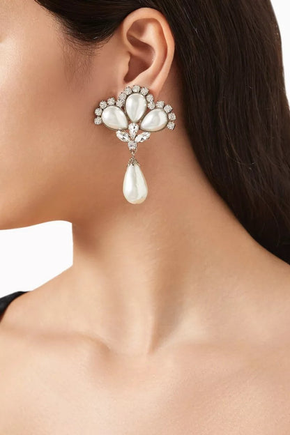 Perleøreringe med Krystal - Festlig Elegance