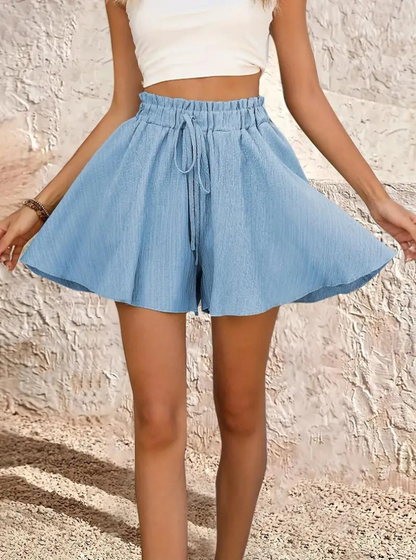 Højtaljede A-formede shorts